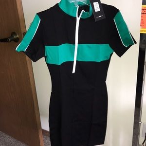 Black and Green Black Dress